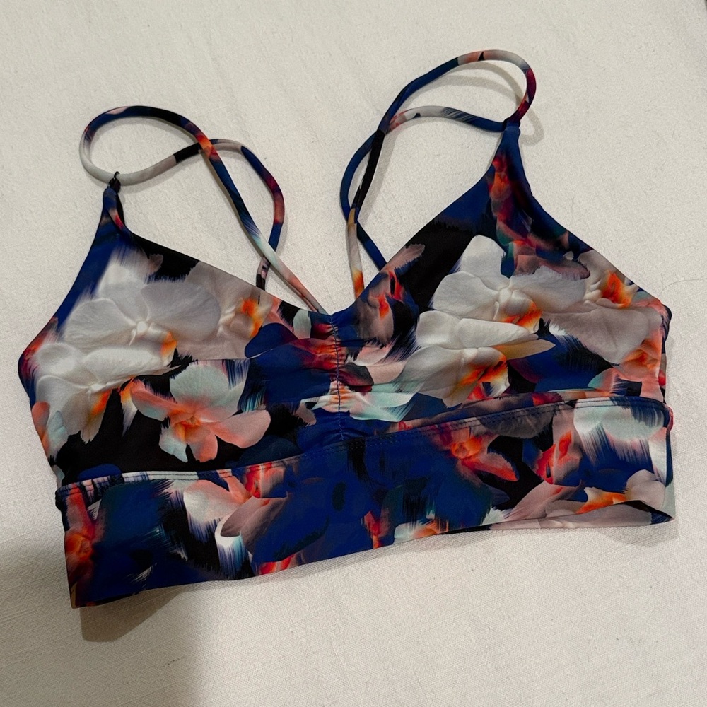 Floral Strappy Sports Bra